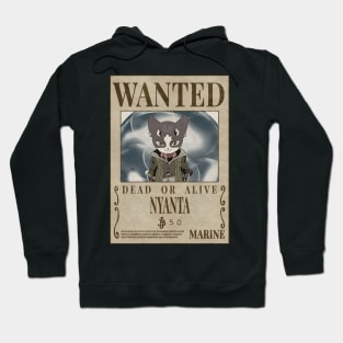 Nyanta Cool Cute Cat Wanted Poster Hoodie